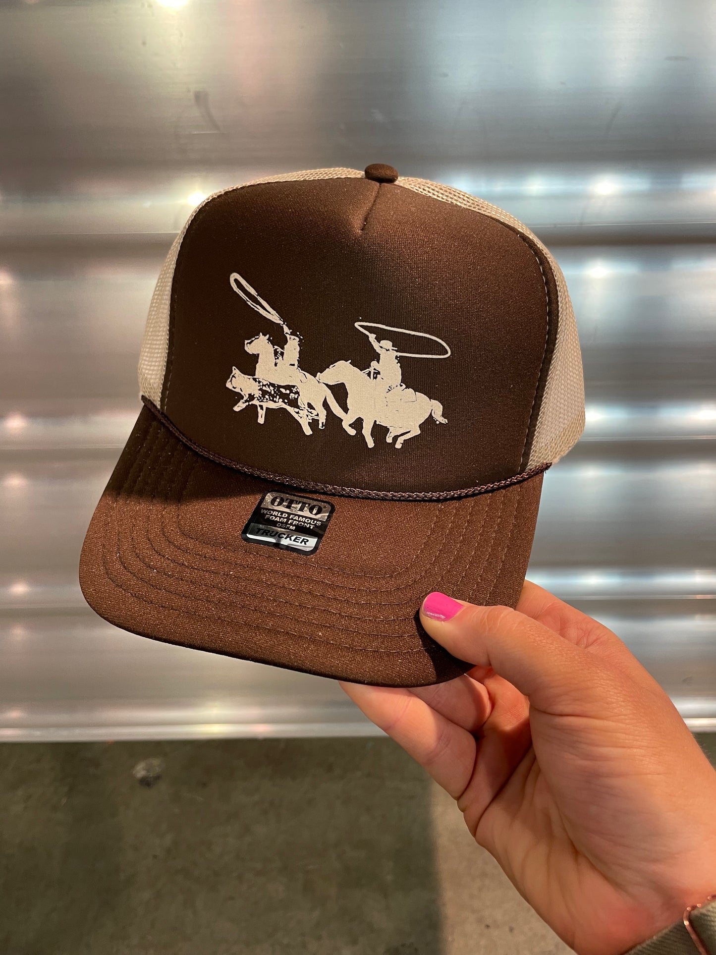 Brown + Tan Team Roper Trucker Hat