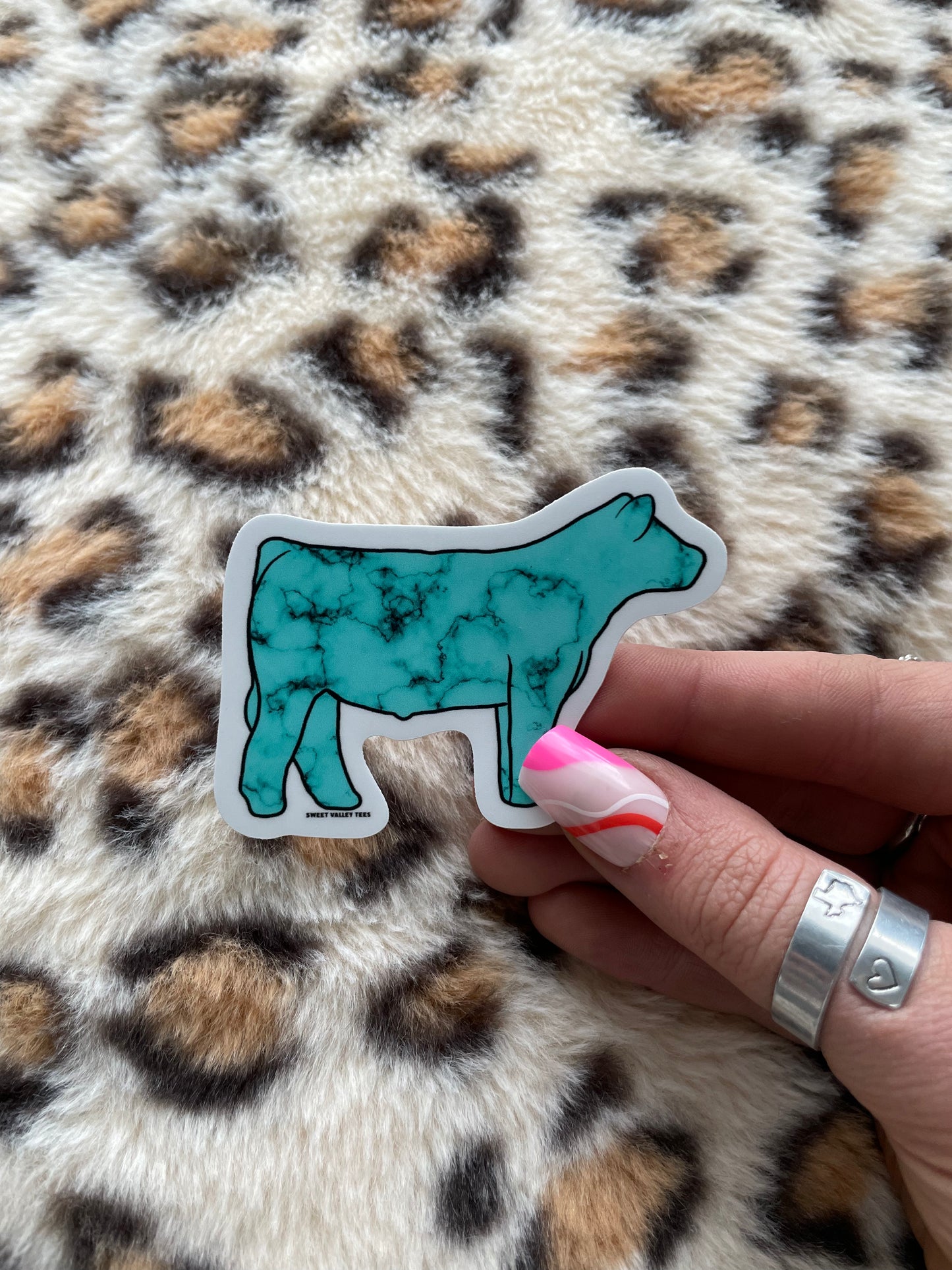 Turquoise Stone Steer Sticker