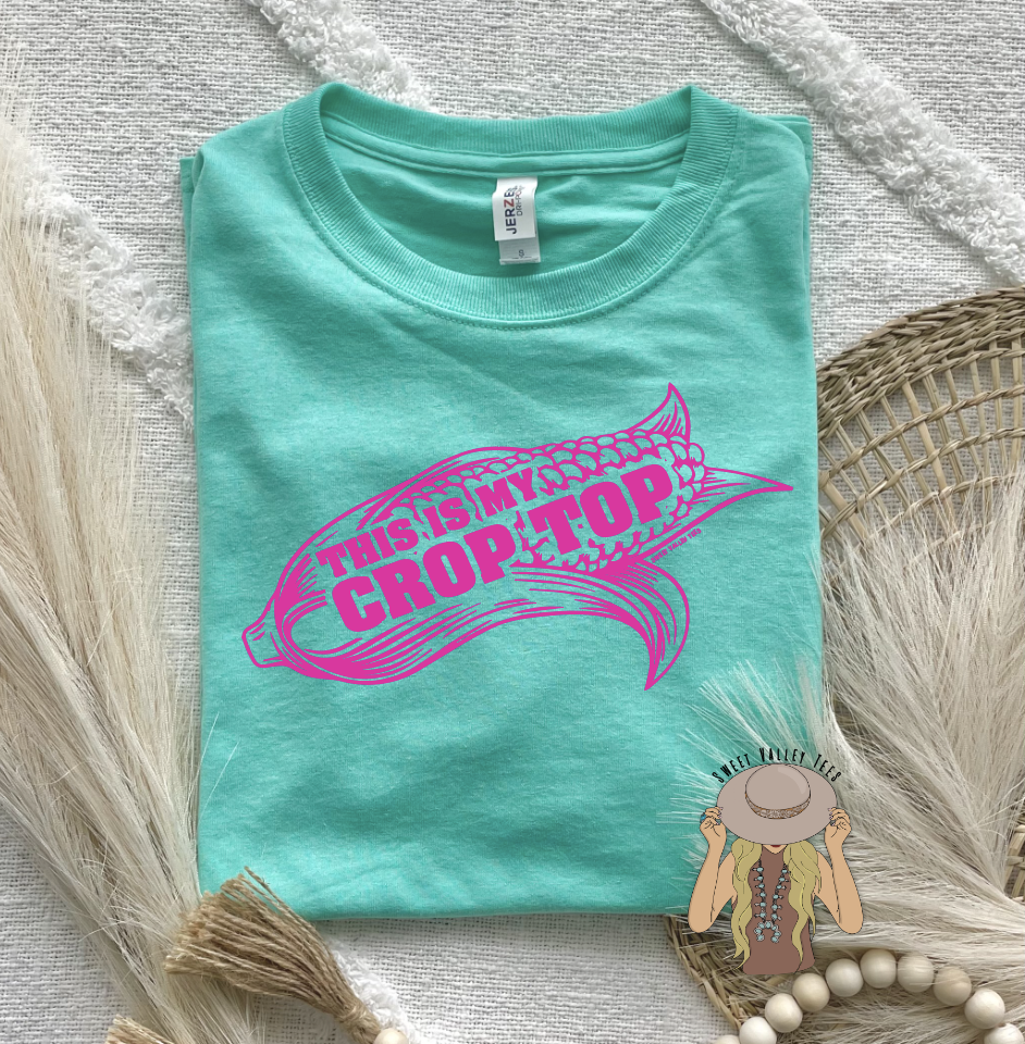 Crop Top Tee - Cool Mint