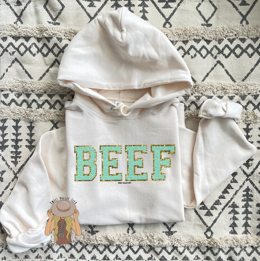 BEEF Chenille Sublimation - Sweet Cream Hoodie