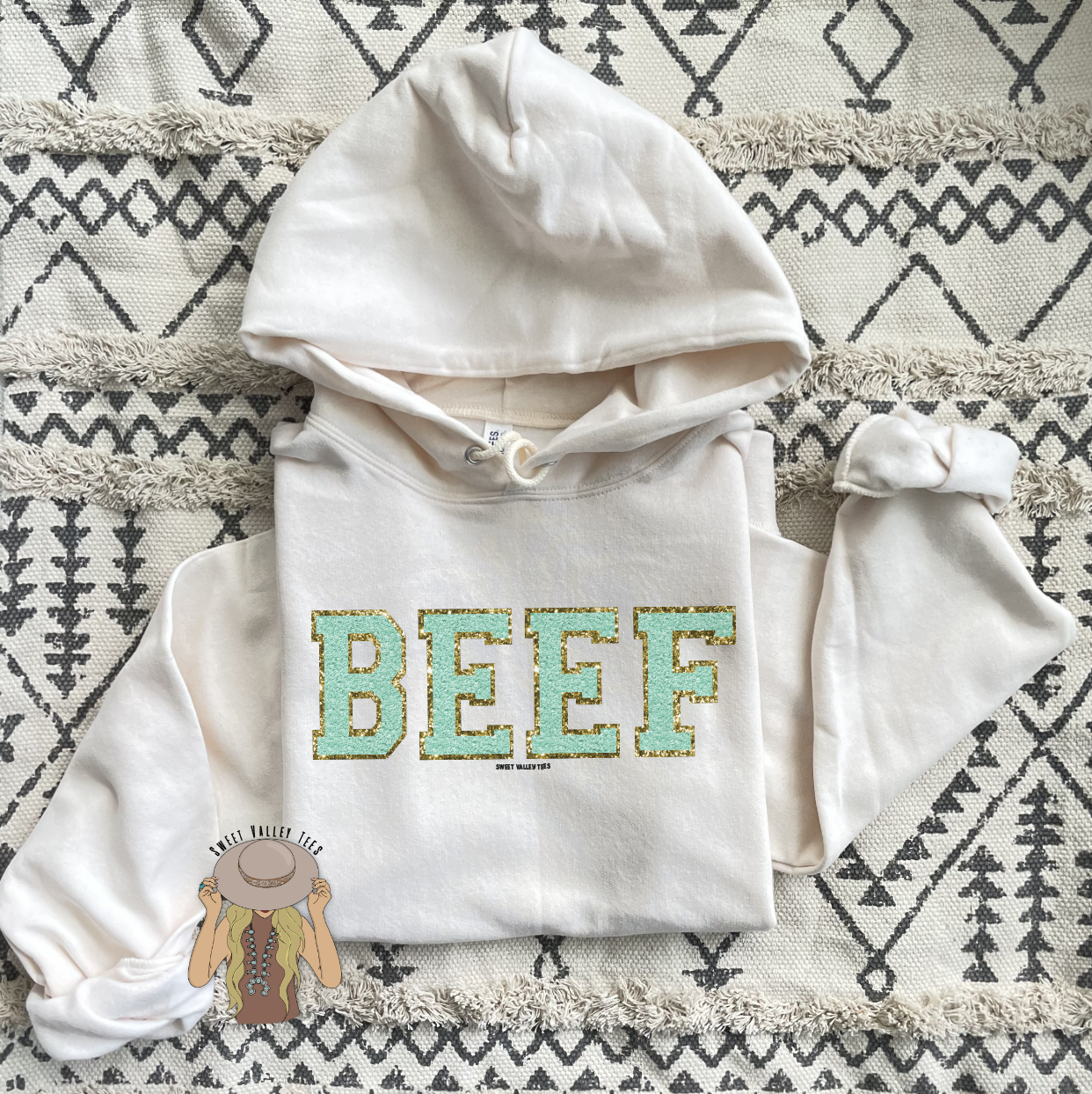 BEEF Chenille Sublimation - Sweet Cream Hoodie