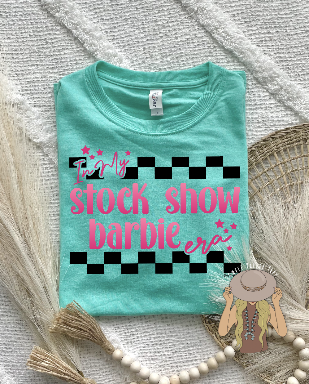 In My Stock Show Barbie Era Tee - Cool Mint