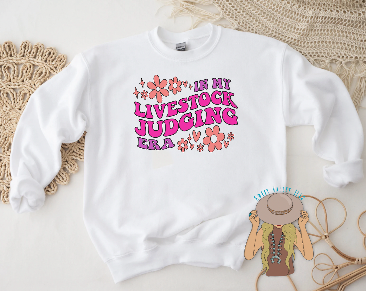 In My Livestock Judging Era Crewneck - White
