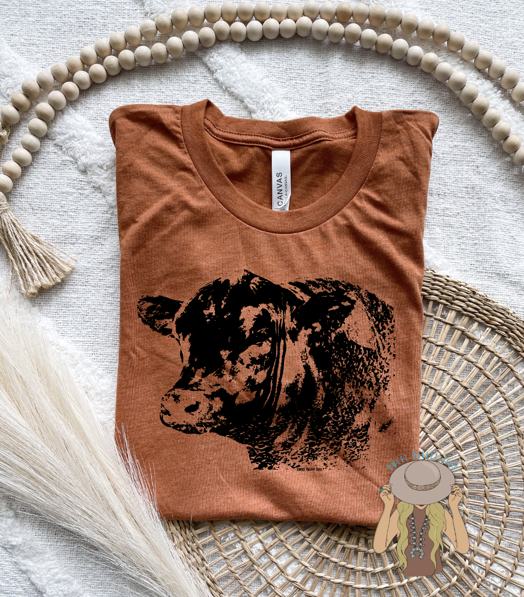 Angus Bull Tee - Heather Autumn