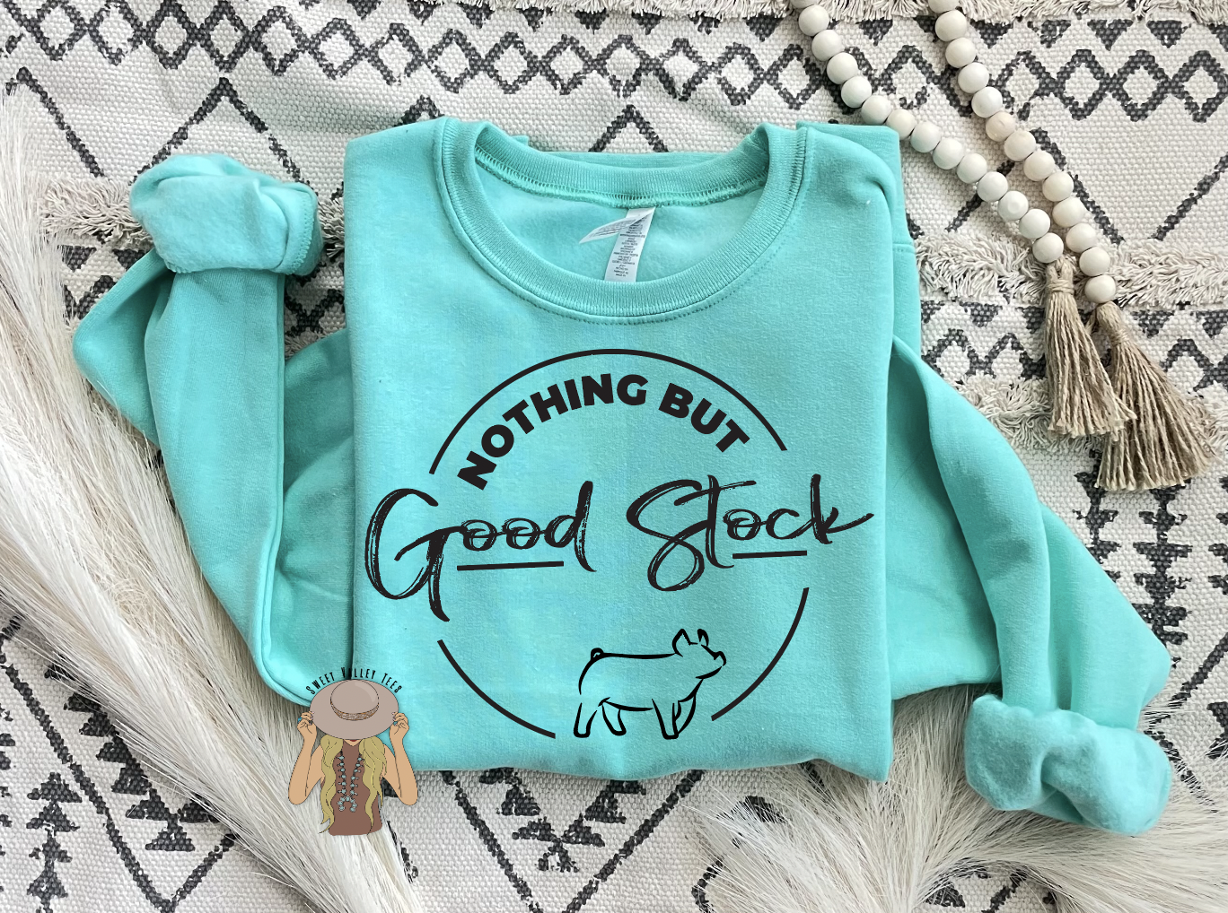Show Pig Good Stock Crewneck - Cool Mint