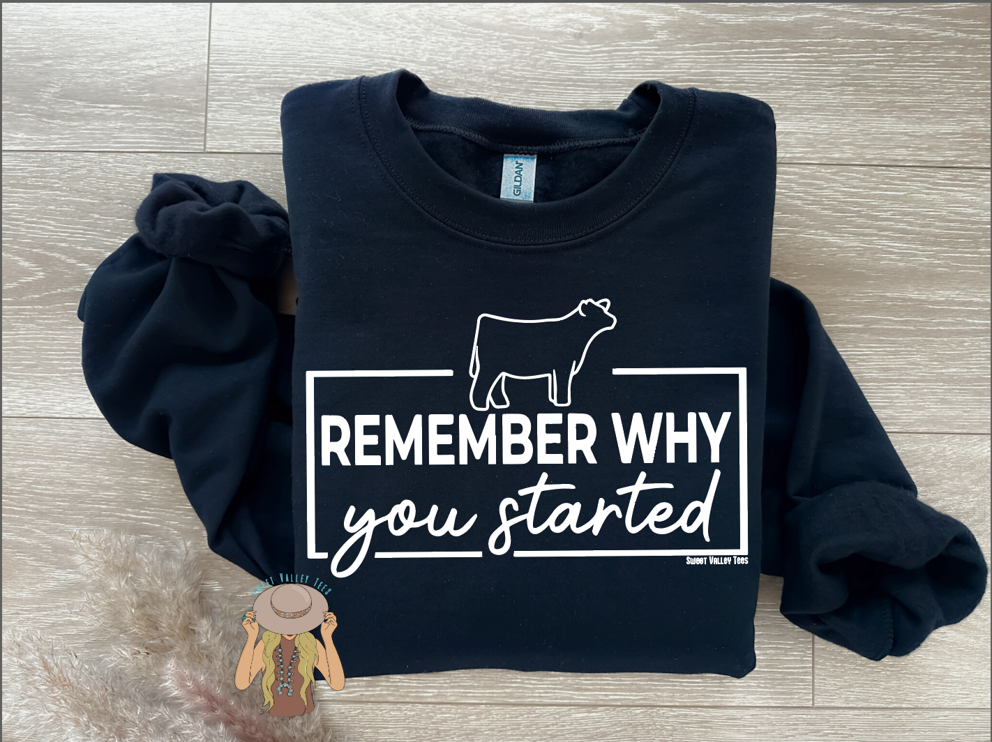 Remember Why You Started Crewneck - Black