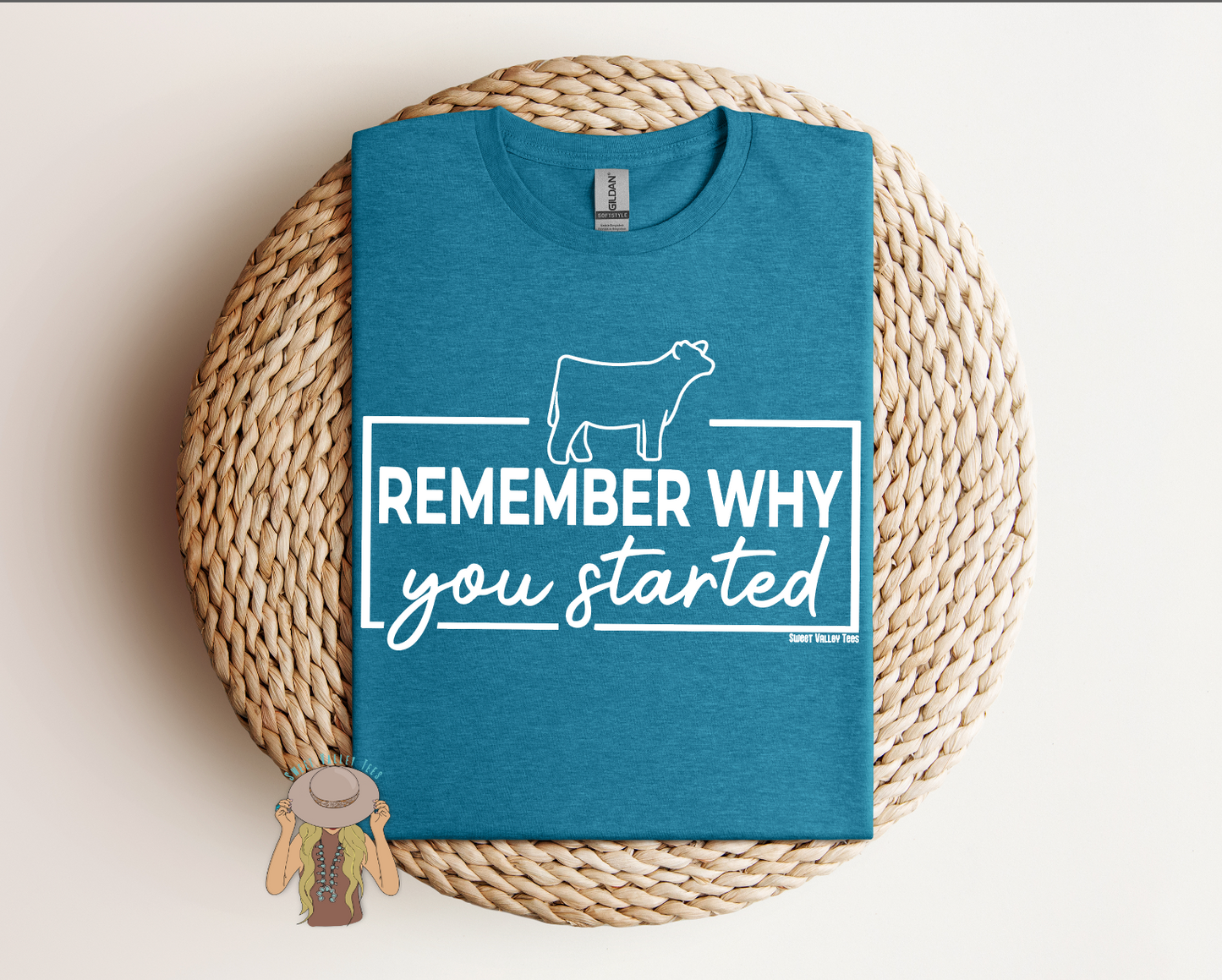 Remember Why You Started Tee - Galapagos Blue