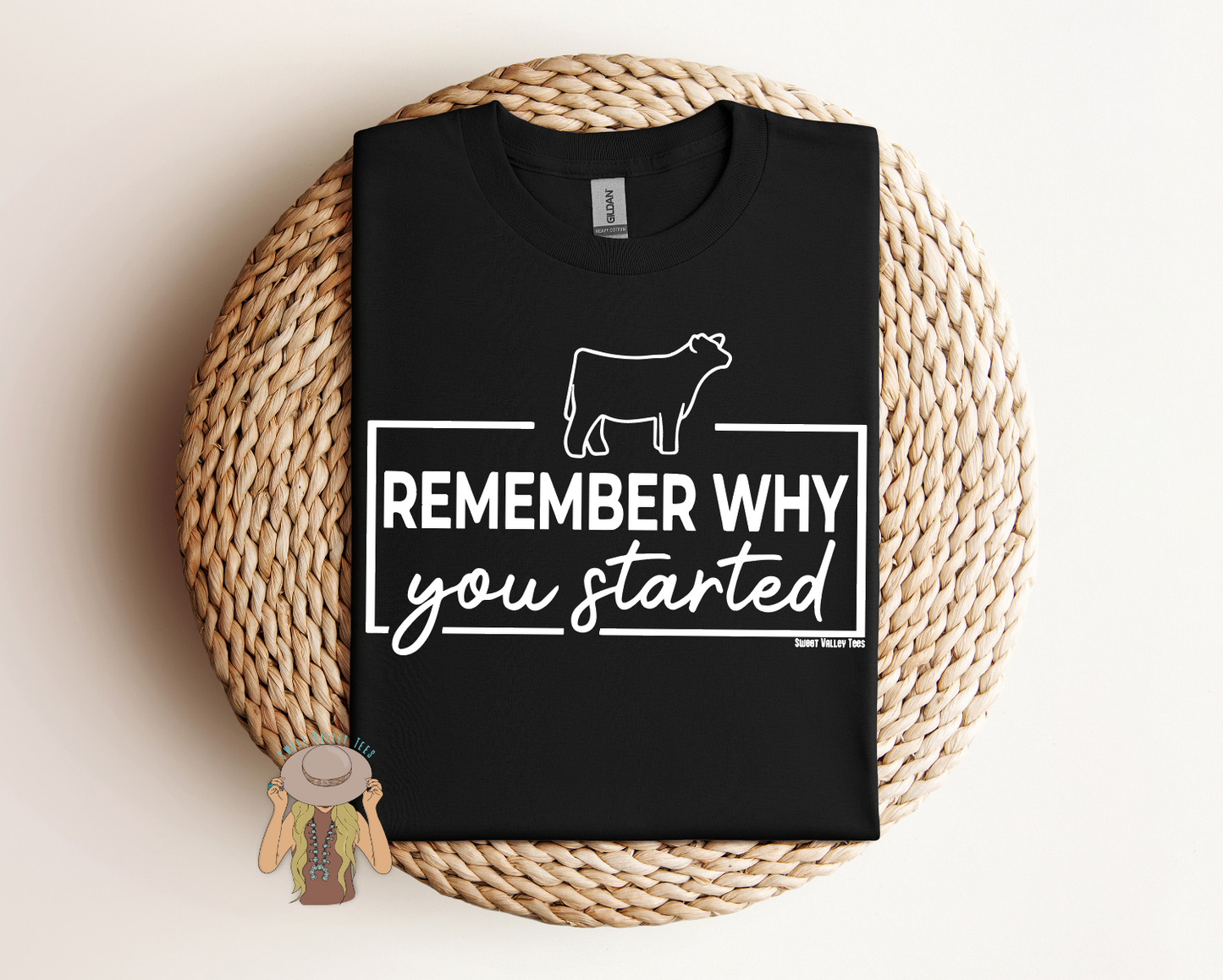 Remember Why You Started Tee - Black