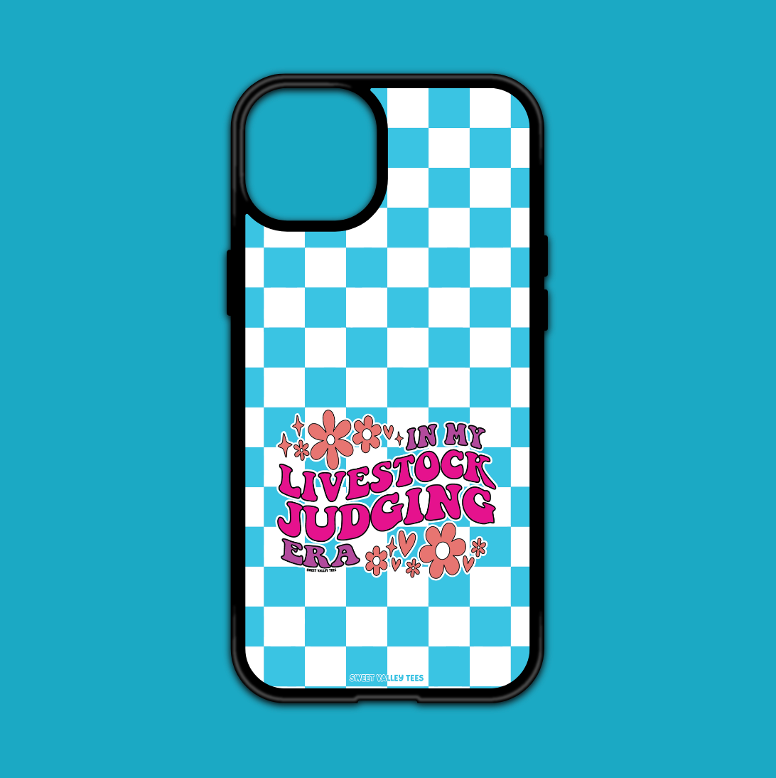 Teal Checker In My Livestock Judging Era iPhone Case
