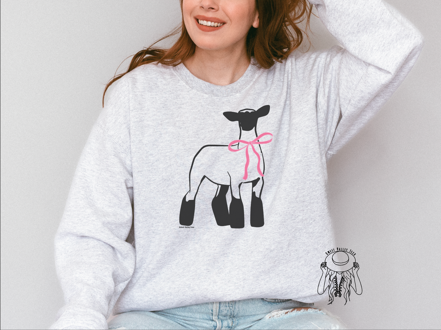 Show Lamb Bow Crewneck - Ash Gray