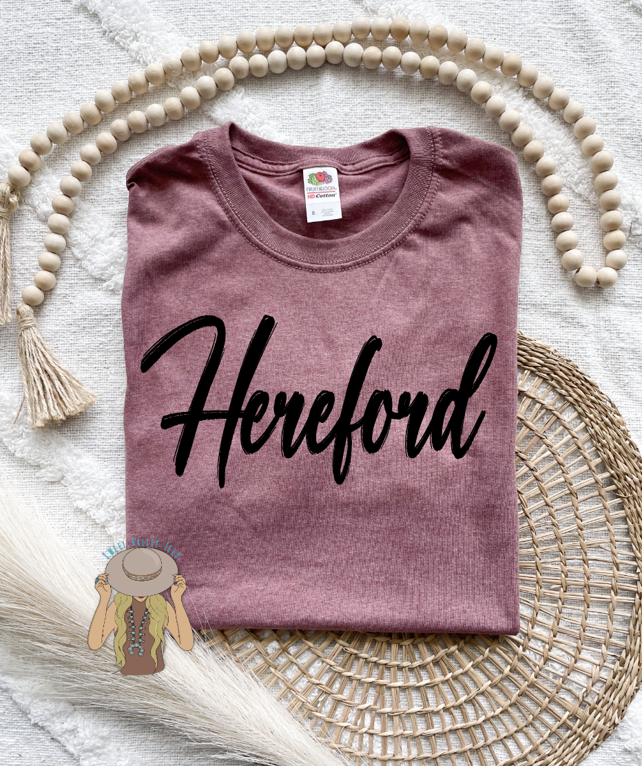Black PUFF Hereford Tee - Heather Mauve