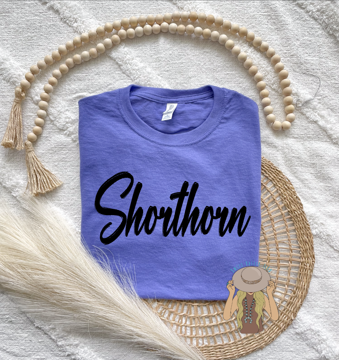 Black PUFF Shorthorn Tee - Violet