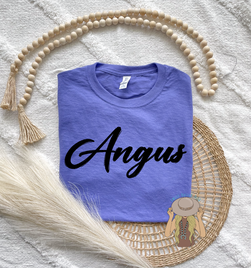 Black PUFF Angus Tee - Violet