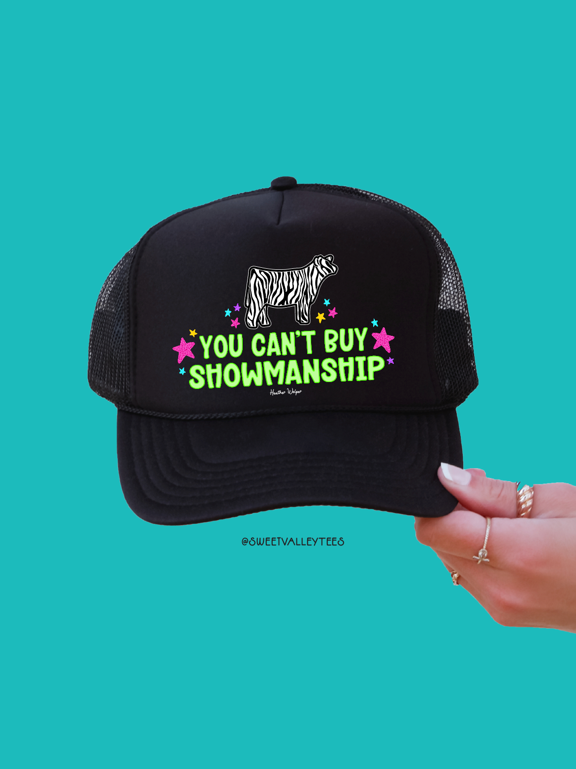 You Can't Buy Showmanship - Zebra Print - Trucker Hat