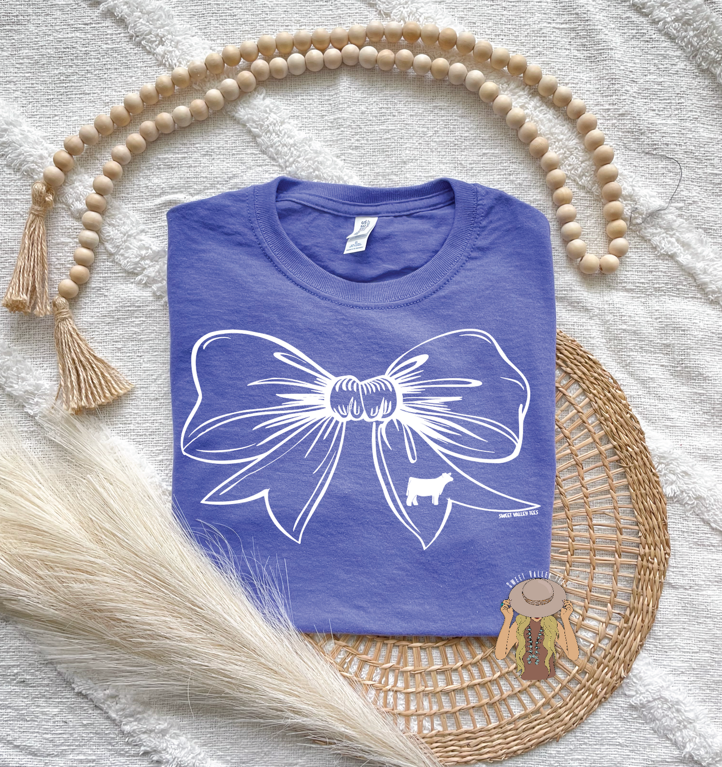 Bow Steer Tee - Violet