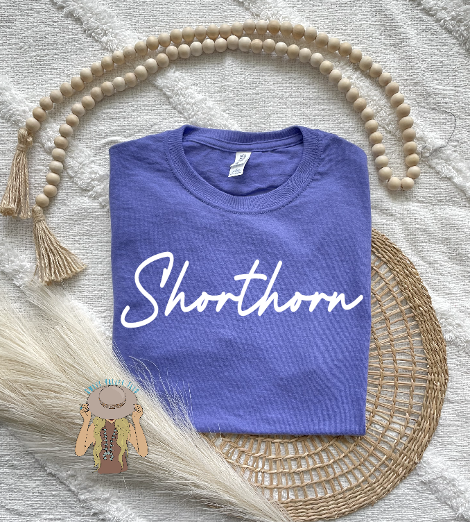 Script Shorthorn Tee - Violet