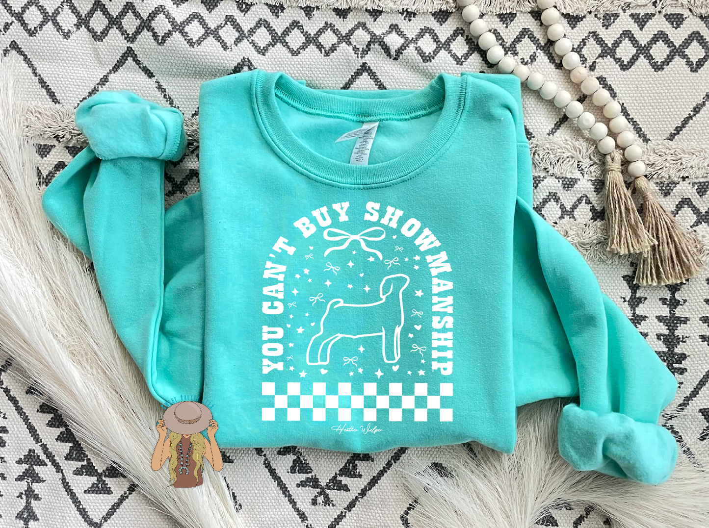 You Can't Buy Showmanship - Goat - Crewneck - Cool Mint