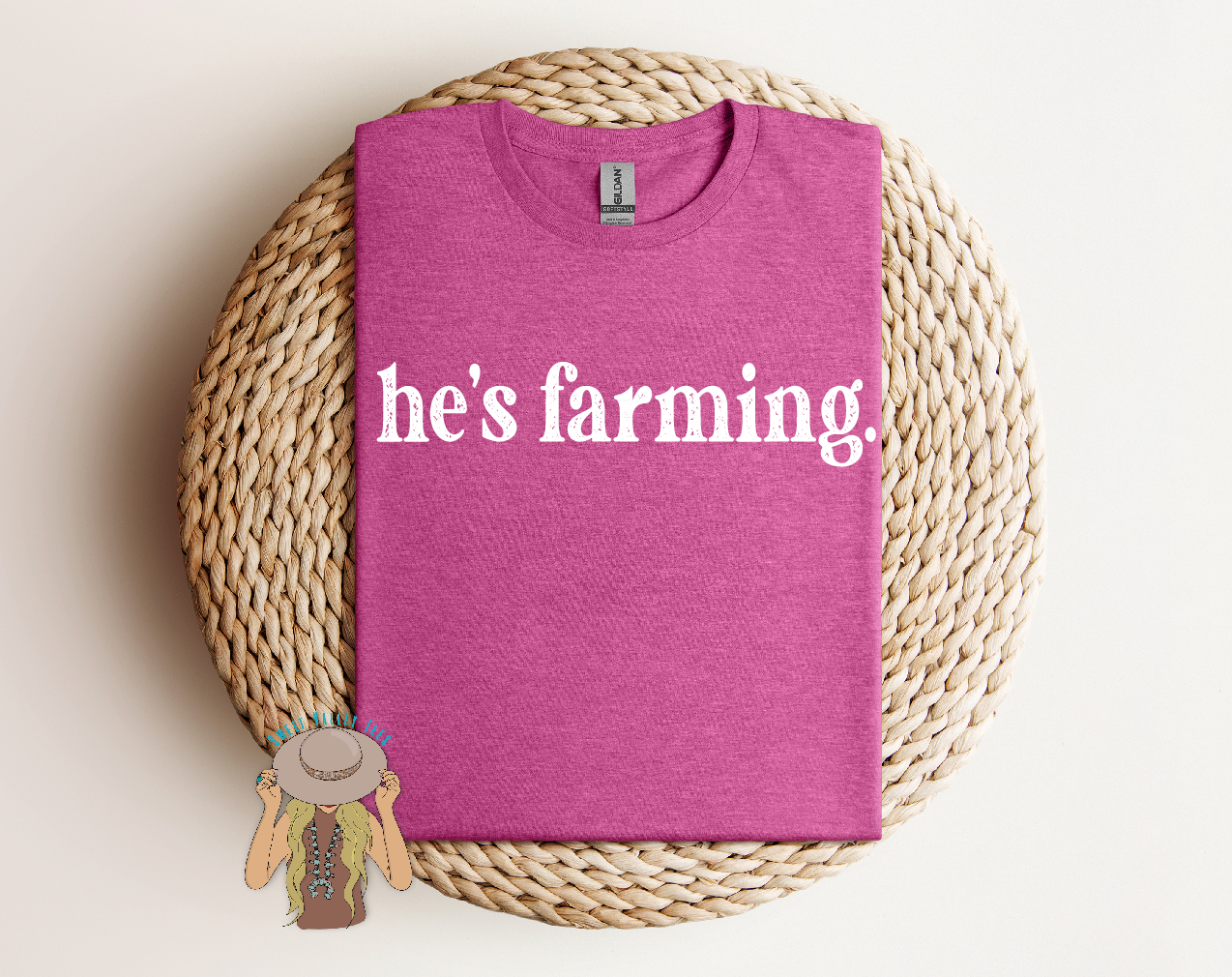 He's Fitting Tee - Heather Raspberry