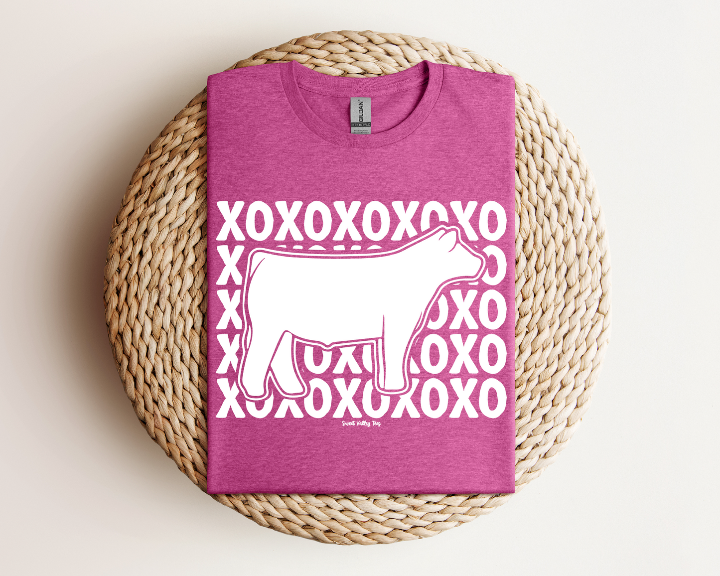 XOXO Tee - Heather Raspberry