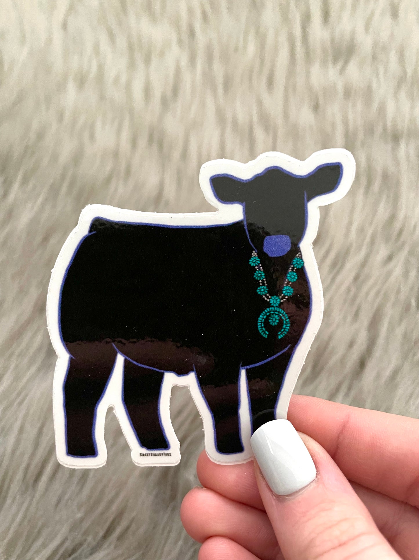 Black Show Steer with Squash Blossom