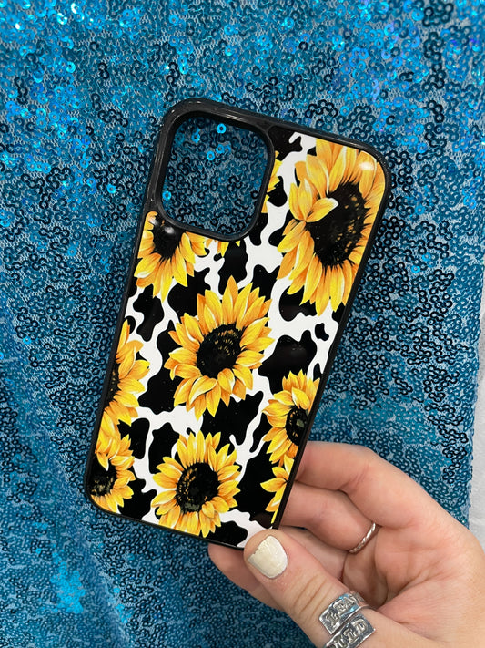 Cow Print Sunflower Phone Case
