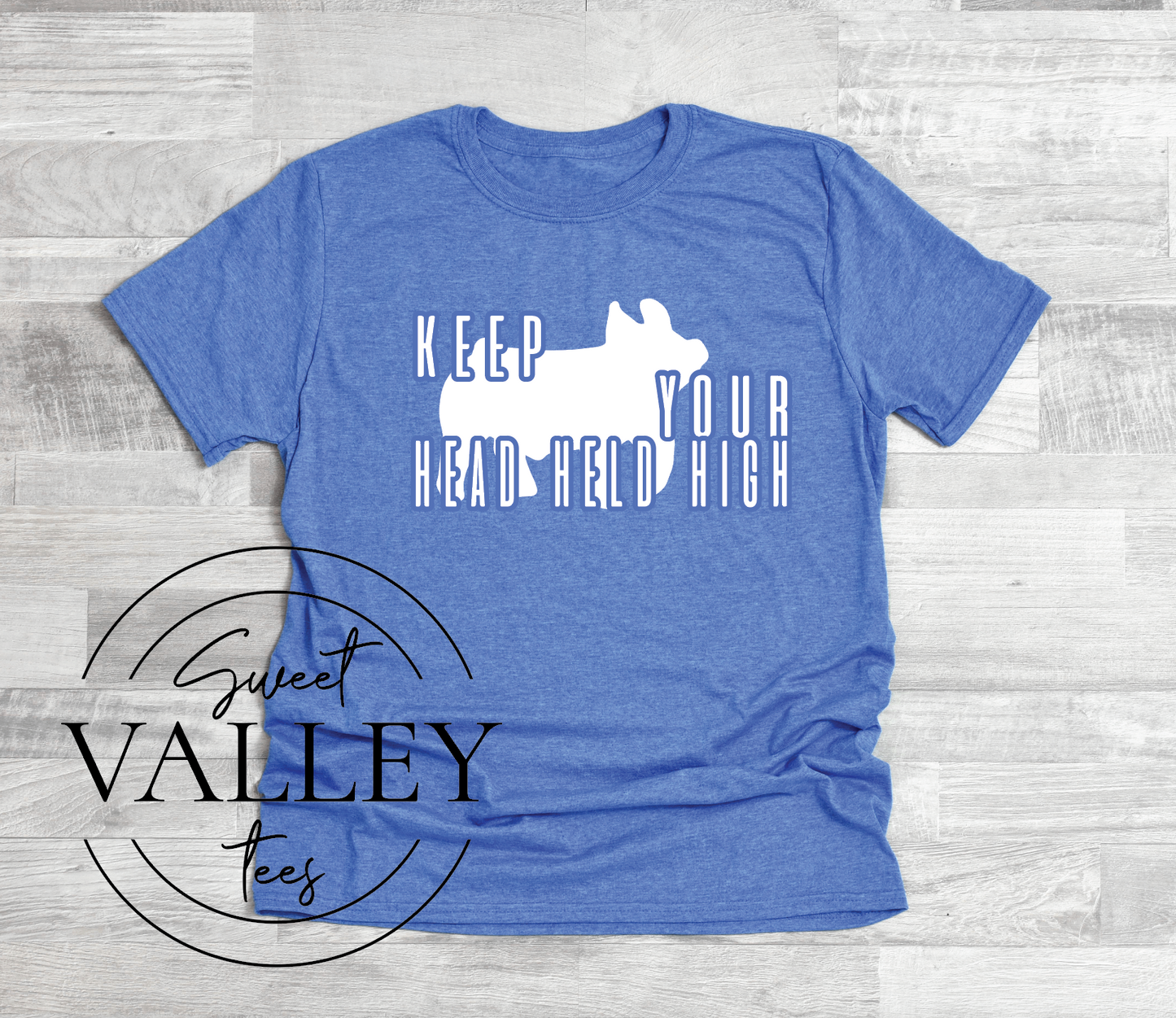 Keep your Head Held High Tee - Heather Sport Blue