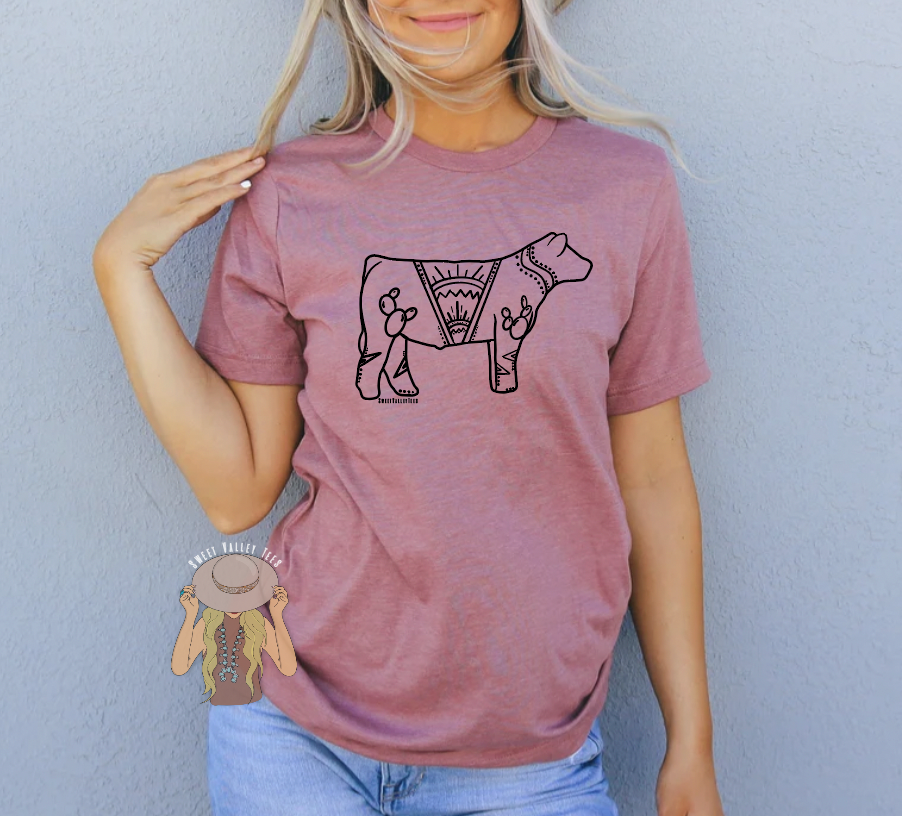 Show Steer Line Art Tee