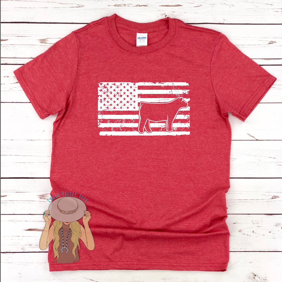 American Steer Tee - Red