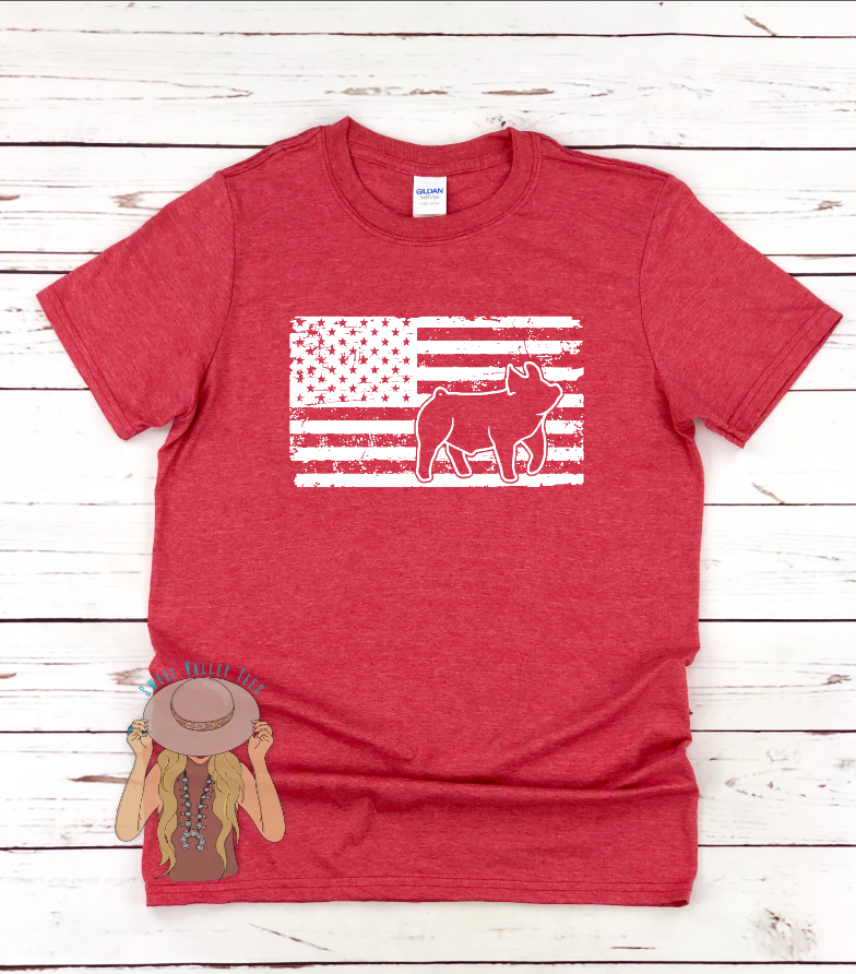 American Pig Tee - Red