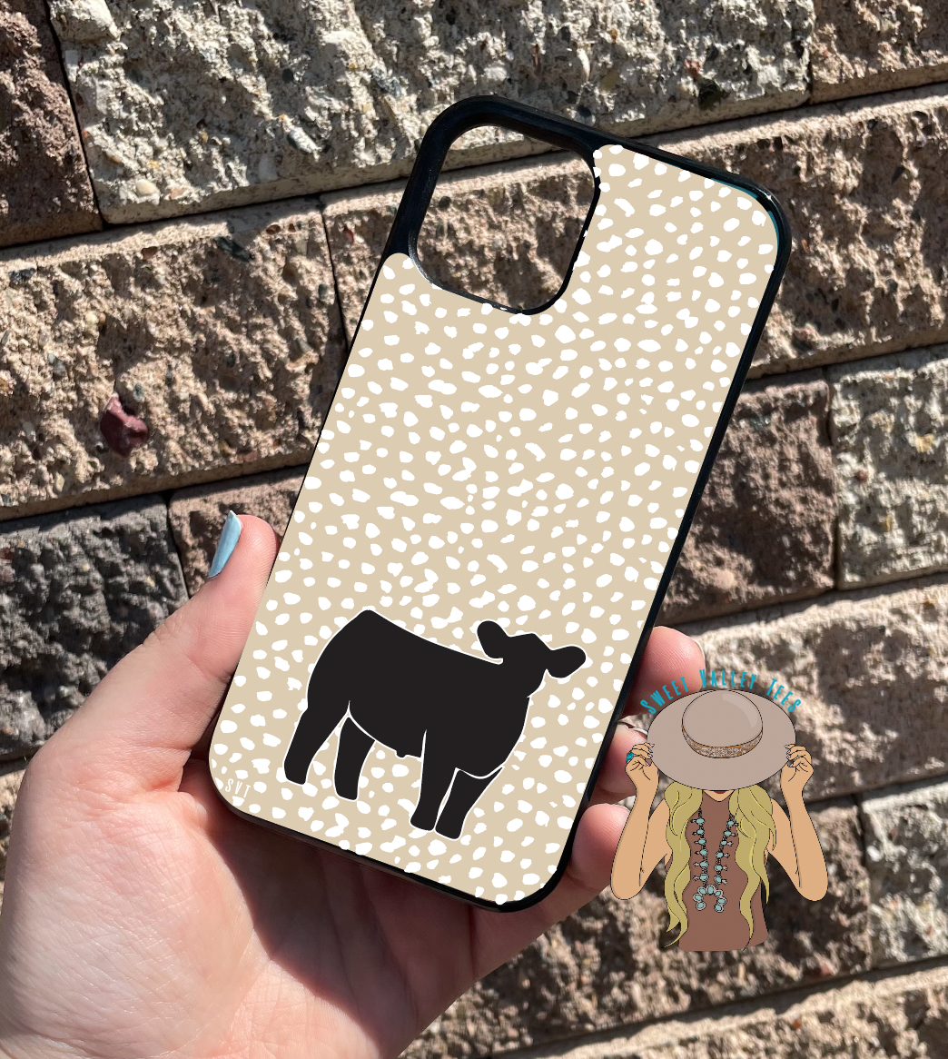 Cream Dalmatian Print Phone Case - Show Steer