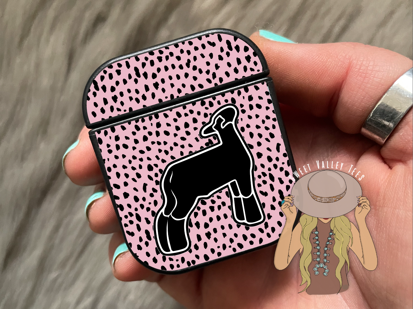 Pink Dalmatian Air Pods Case - Show Lamb