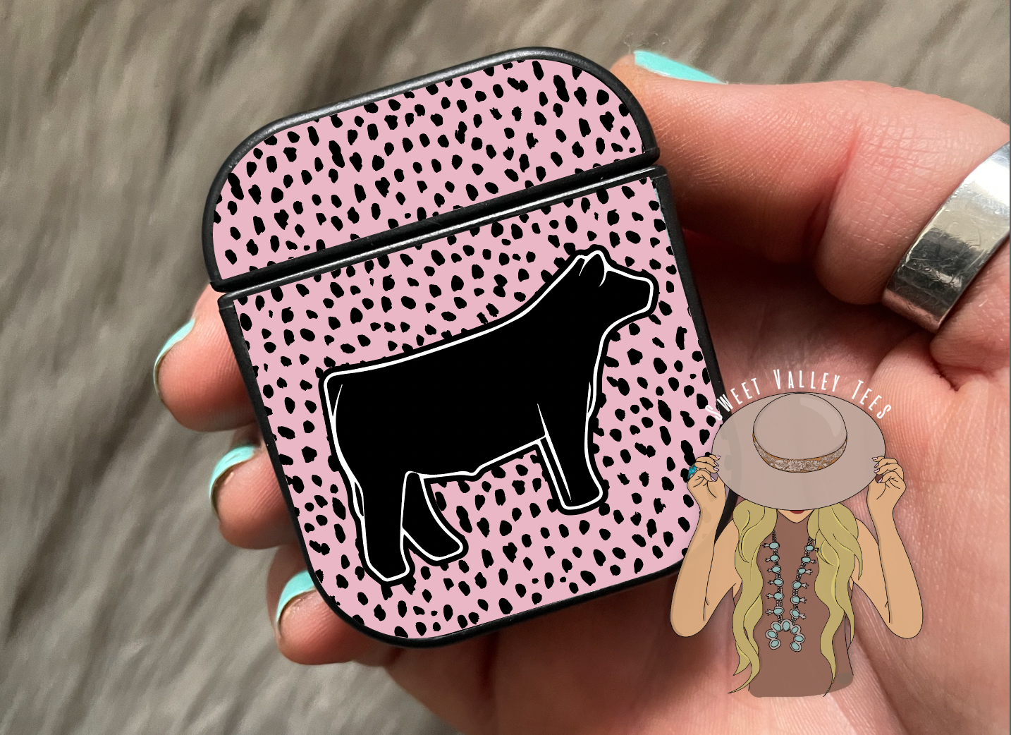 Pink Dalmatian Air Pods Case - Show Steer