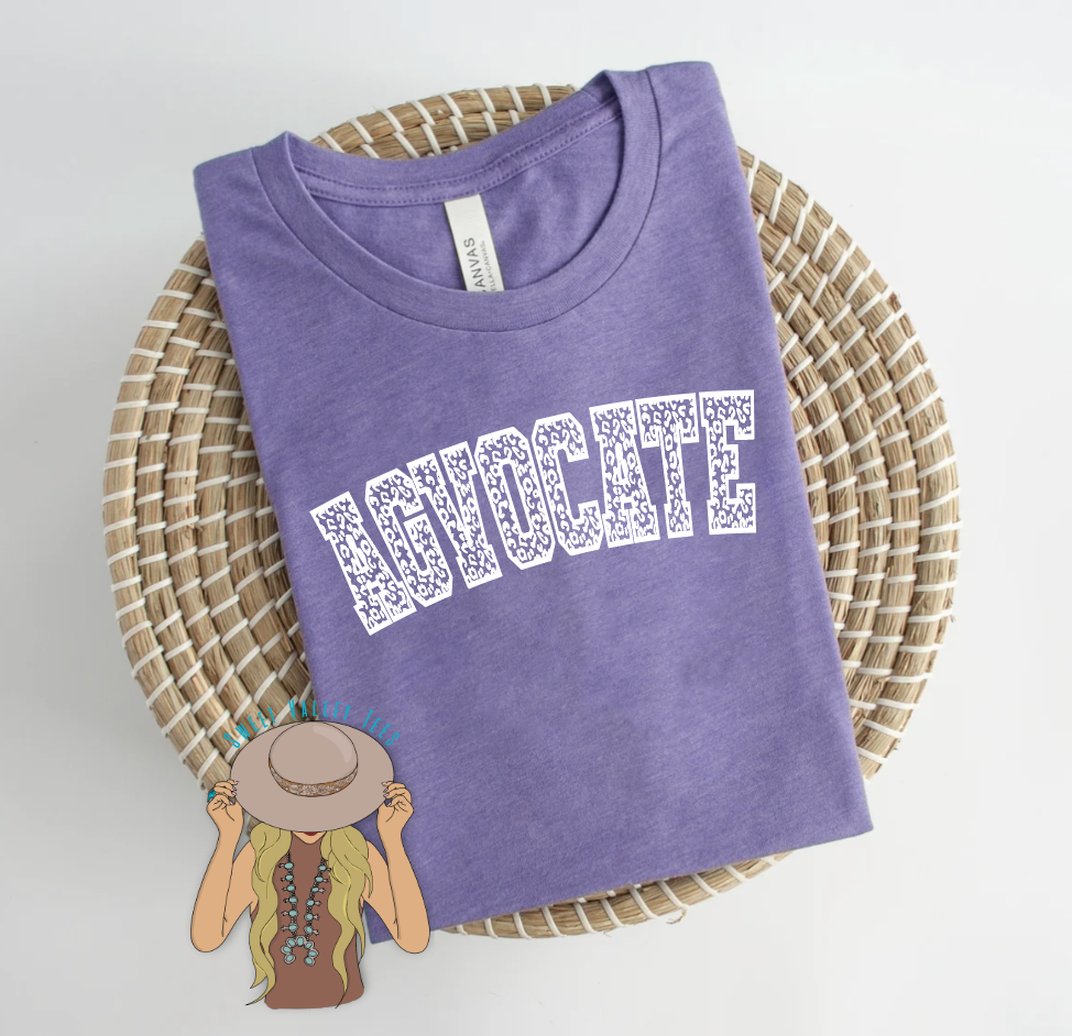 Leopard Agvocate Tee - Heather Vivid Purple