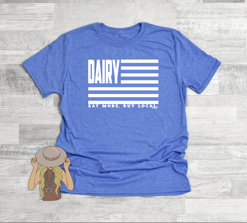 Eat More. Buy Local. Dairy Tee - Heather Royal