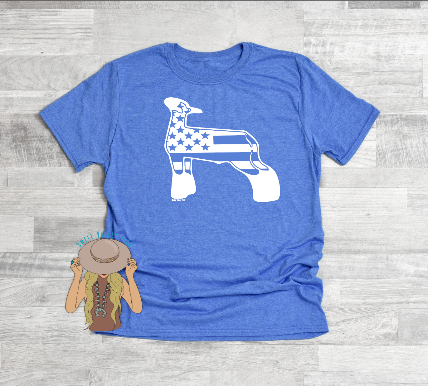 American Flag Lamb Tee