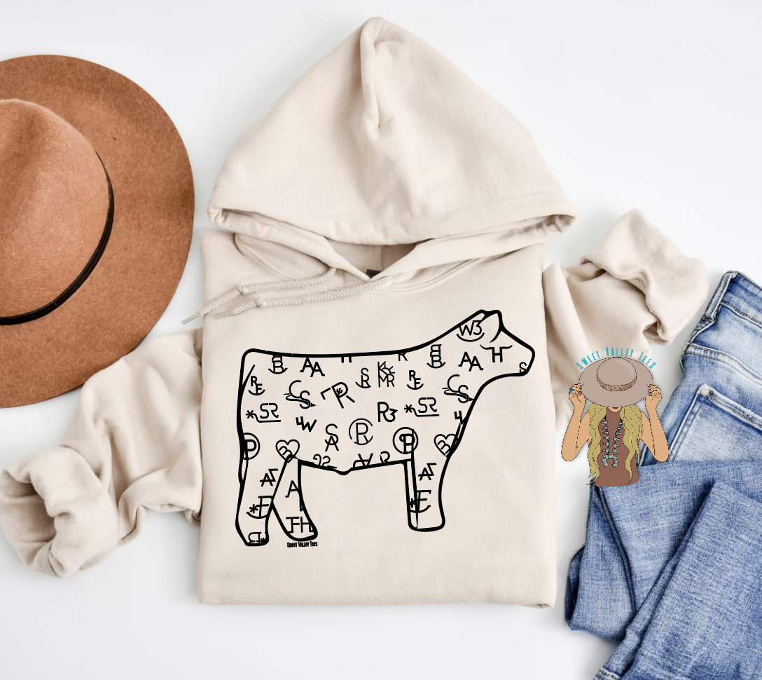 Branded Steer - Sweet Cream Hoodie