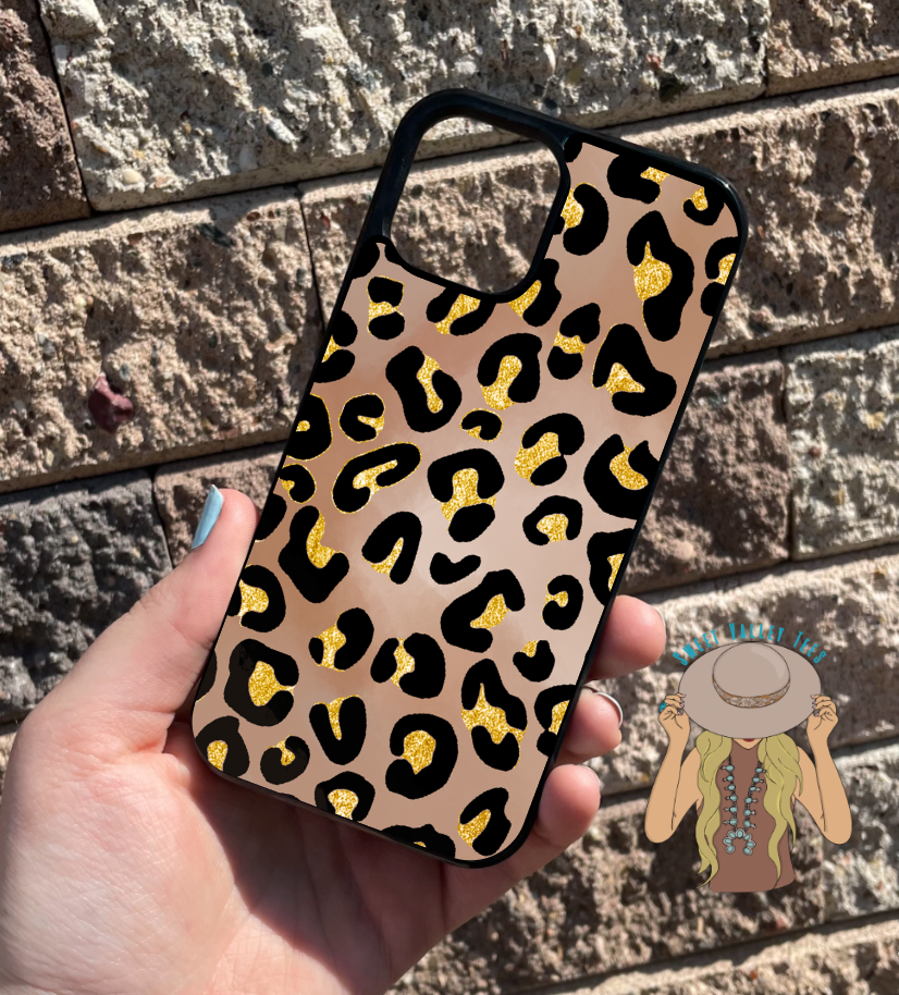 Metallic Leopard Print Phone Case