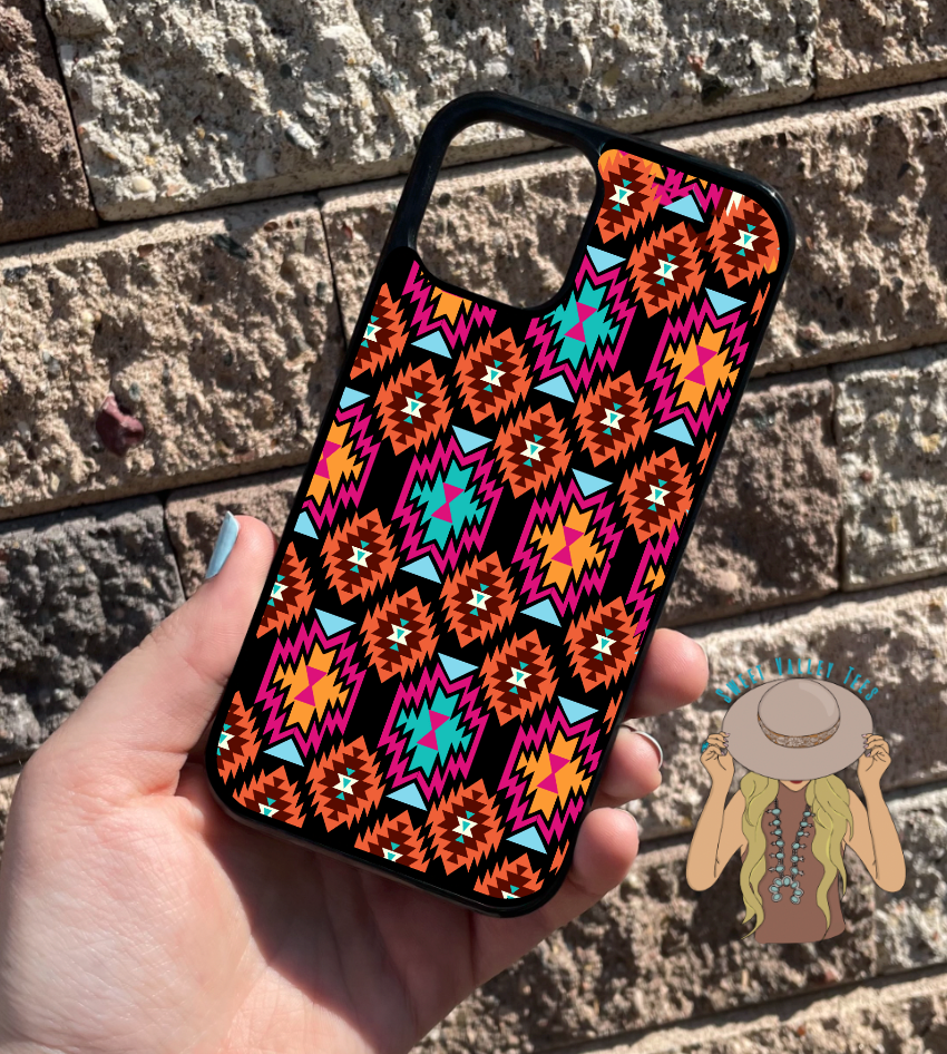 Pink + Orange Tribal Print Phone Case