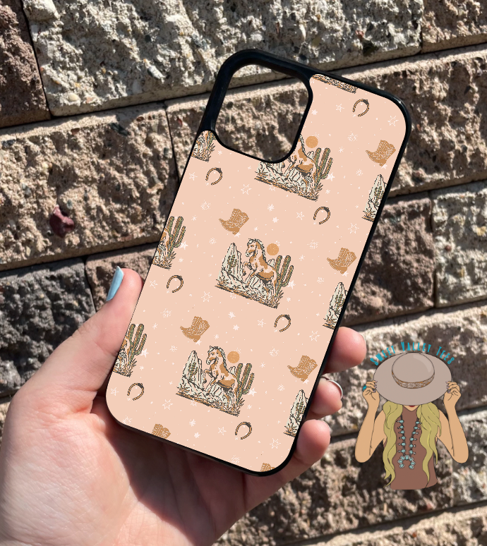 Western Horse + Cactus Phone Case