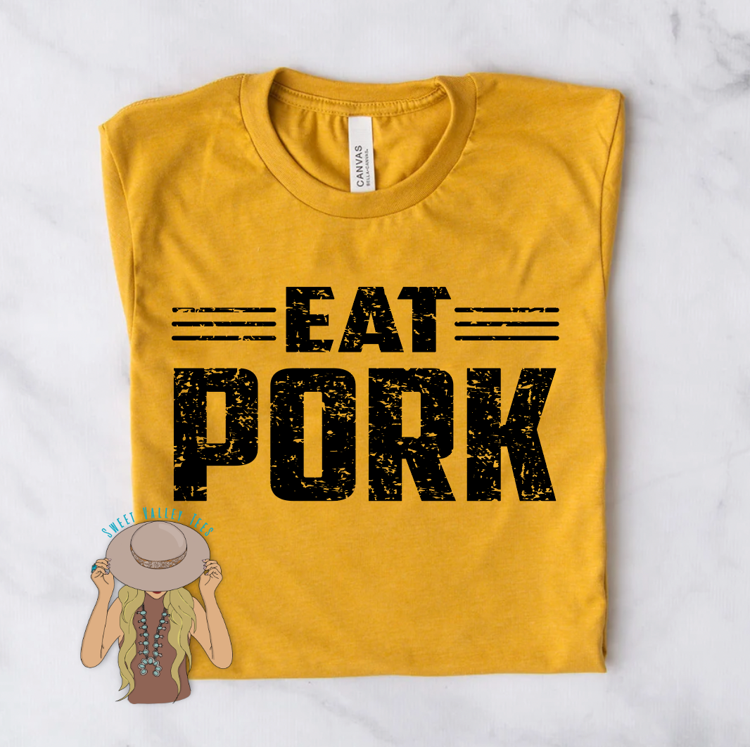 Eat Pork Tee - Mustard