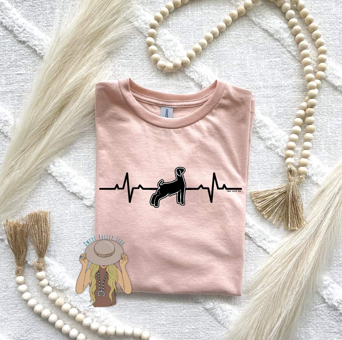 Goat Heartbeat Tee - Blush Pink