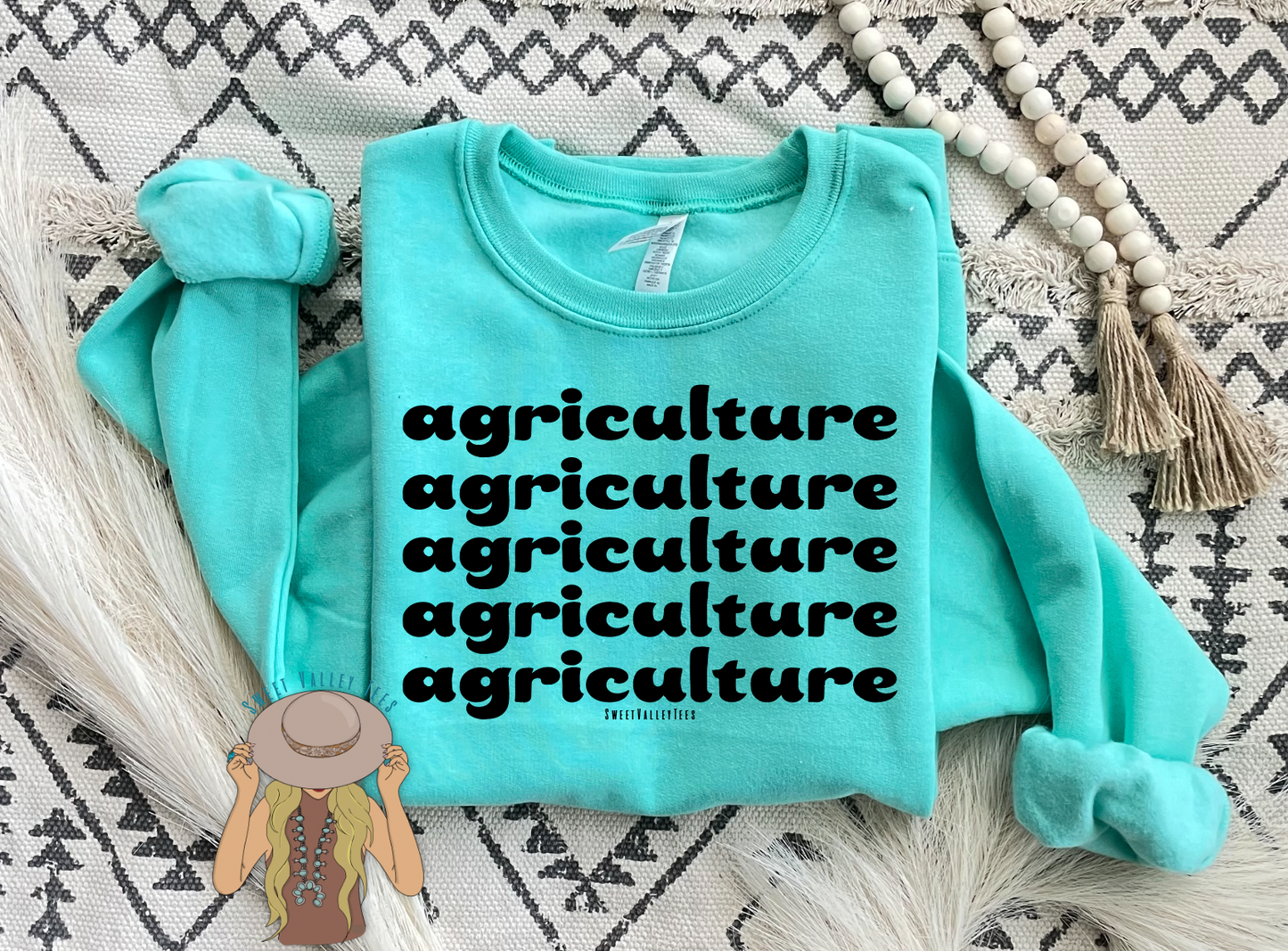 agriculture Crewneck - Cool Mint
