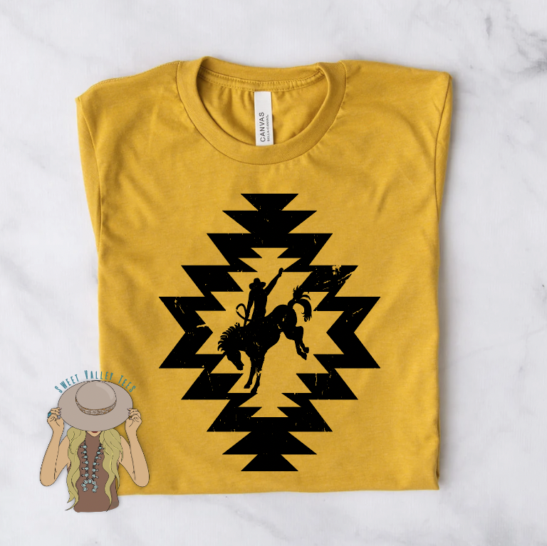 Aztec Bronc Tee - Mustard