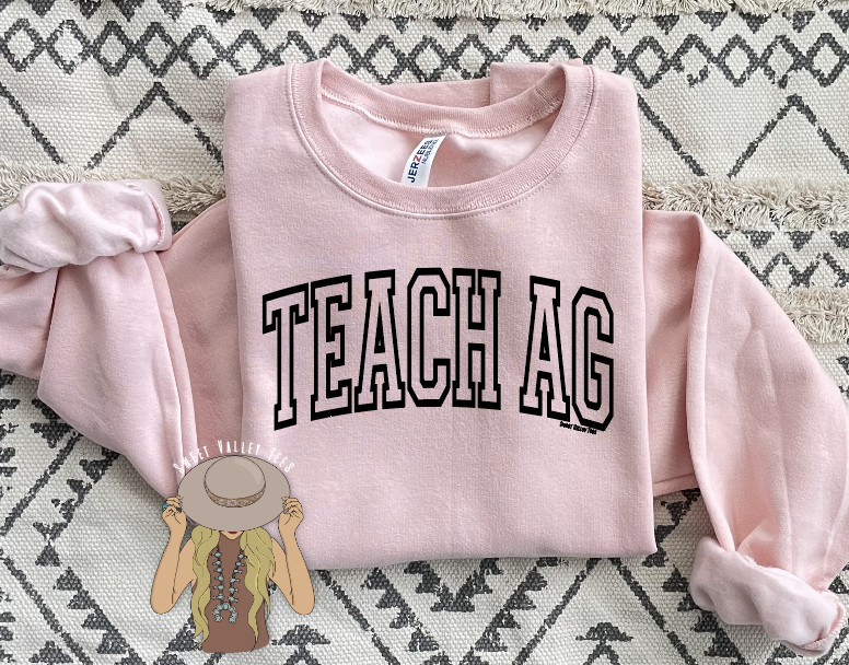 Teach Ag Crewneck - Blush Pink