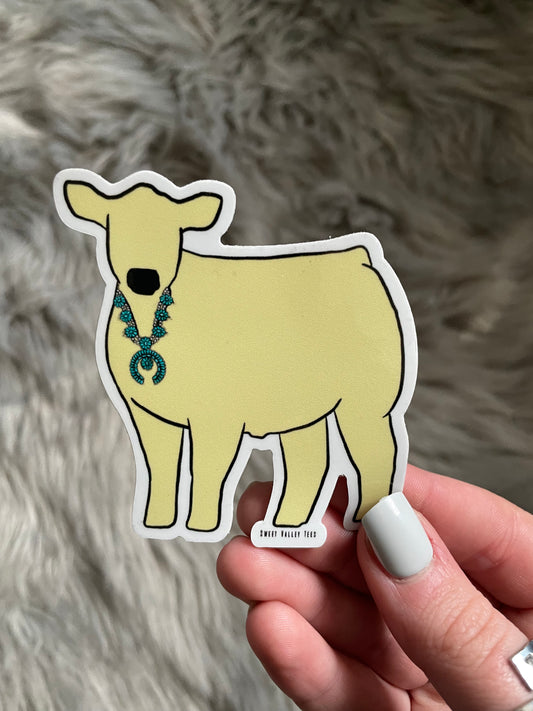 Turquoise Show Steer Sticker