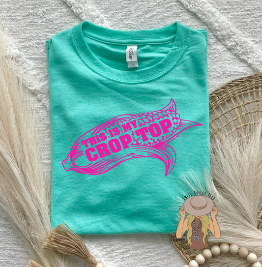 Crop Top Tee - Cool Mint