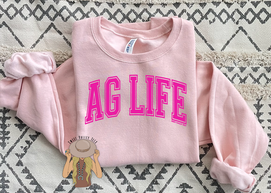 Pink AG LIFE Crewneck  - Blush Pink