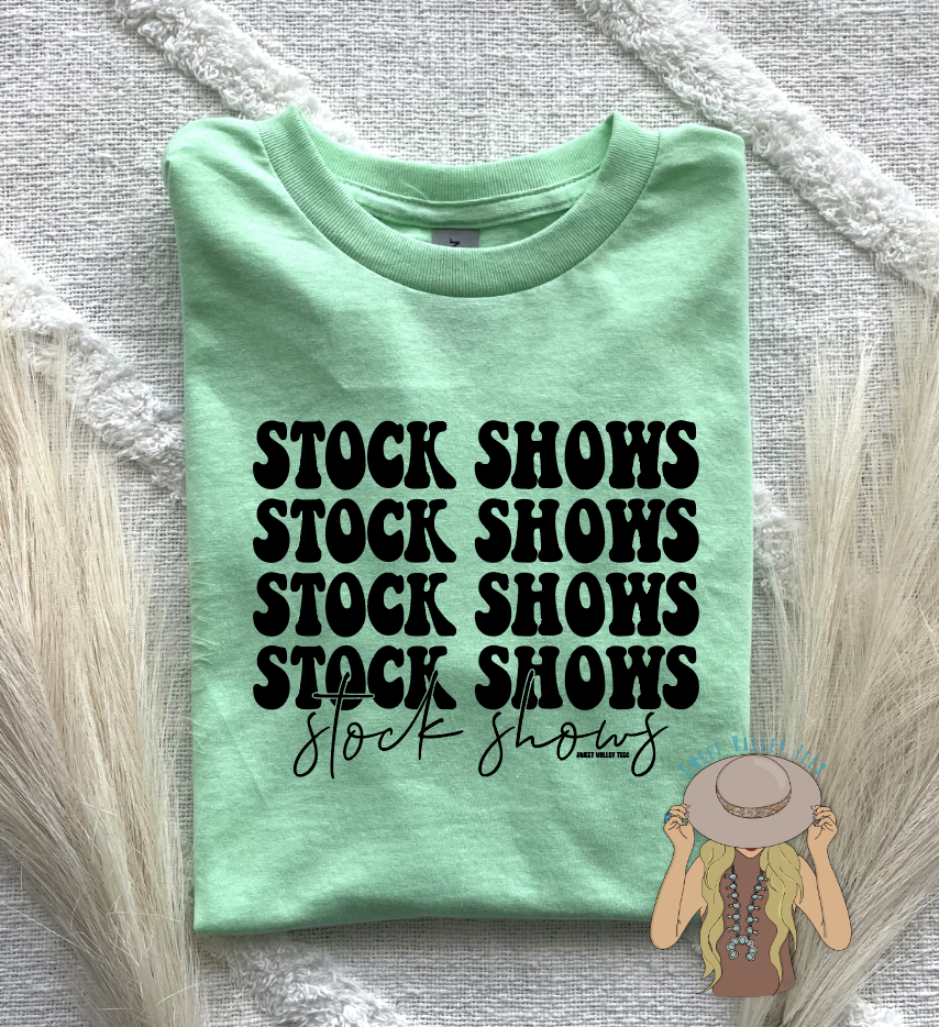 Stock Show Repeating - Mint Green Tee