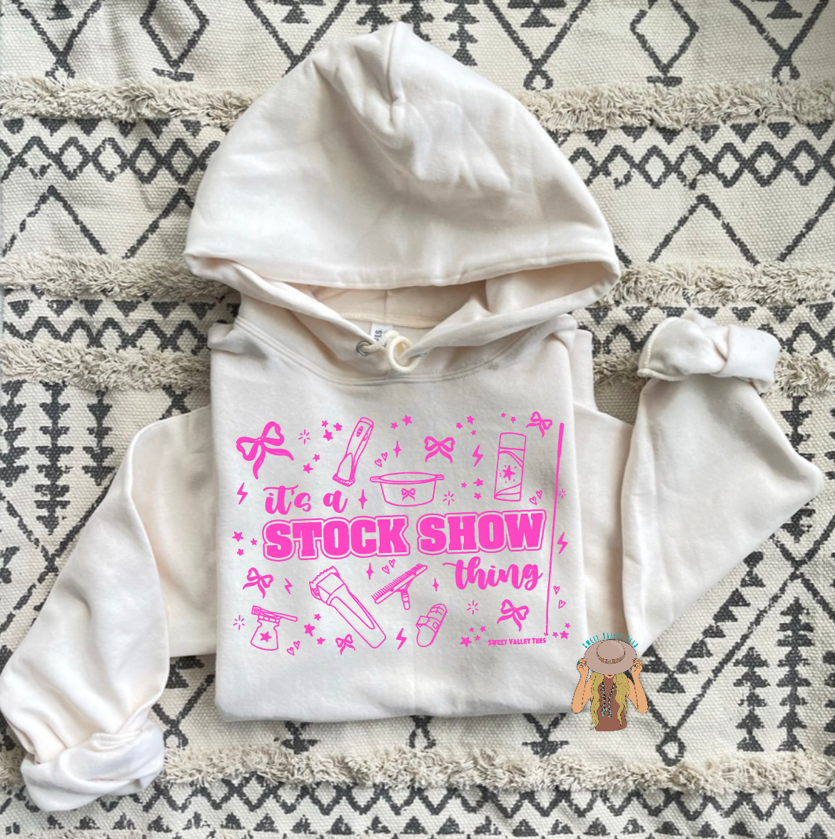 Pink It's a Stock Show Thing Hoodie - Sweat Cream