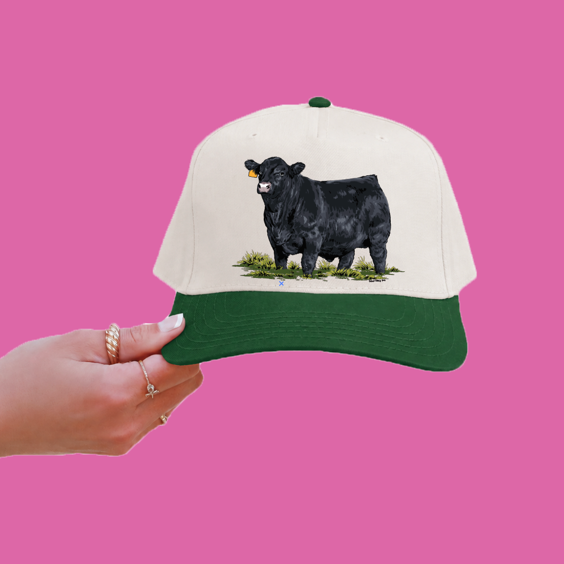 Angus Bull Trucker Hat - Forrest/Tan